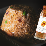 Cajun-style rice pilaf with squash, bell peppers, and Dangold Hot & Spicy Cajun seasoning.