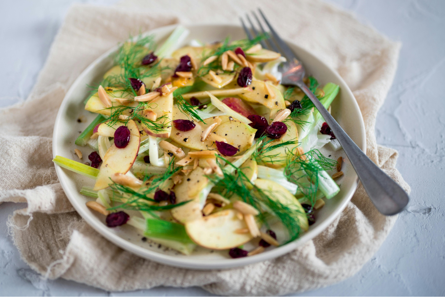 Warm Pumpkin Spice Vinaigrette Salad with Fall Greens and Apples