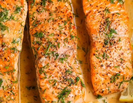 Herb-Crusted Salmon with Lemon Butter Sauce Featuring Dangold’s Signature Blends