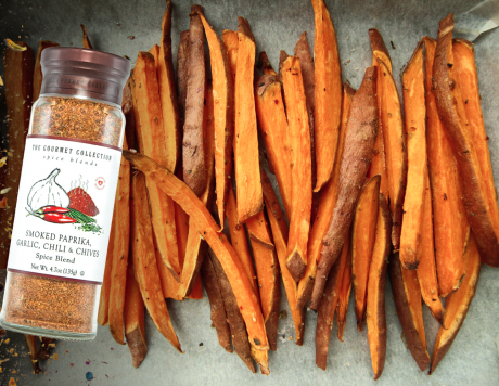 Smoky Sweet Potato Wedges with Garlic & Chives